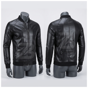 <b>Mens</b> Youth Slim Fit Leather Motorcycle <b>Jacket</b> Winter European American Style Lapel Collar Eco-Friendly Fashionable Biker Coat - Product Image 1