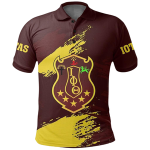 Iota phi theta 1963เสื้อโปโลผู้ชายปักลายพี่น้องกรีกผ้าฝ้ายพรีเมี่ยม - Product Image 1