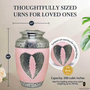 โกศบรรจุอัฐิรูปหัวใจสีชมพูเงิน สไตล์อเมริกัน ขนาด 10 นิ้ว คุณภาพพรีเมียม เป็นมิตรกับสิ่งแวดล้อม และปรับแต่งได้ - Product Image 4
