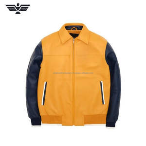 Chaqueta Bomber de Piel de Oveja Blanca para Hombre, Diseño Único, Cuello Alto, Invierno, Ribete en Contraste, Premium, Streetwear, Cierre Frontal con Cremallera, Logotipo, Piel Sintética - Product Image 5