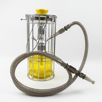Ensemble de chicha portable moderne en aluminium laqué avec base en verre, poignée détachable, design de voyage, chicha d'extérieur