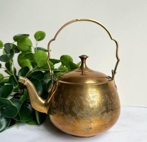 กาน้ำชาและกาต้มน้ำทองเหลืองคุณภาพสูงดีไซน์โบราณอย่างละเอียดเหมาะสำหรับอุปกรณ์ตกแต่งบ้านสุดหรู - Product Image 2