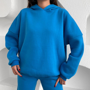 New Arrival Women Clothing Custom Heavyweight Embossed Hoodies Oversized Fleece Plain Plus Size Women Hoodies Sweatshirts Cotton - Product Image 1