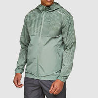 Veste de safari d'hiver coupe-vent à fermeture éclair sur mesure pour hommes - 100% polyester, course à pied en plein air, randonnée, tailles XL, couleurs et logo personnalisés