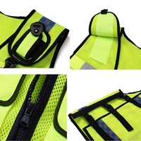 Vente en gros sur mesure 100% polyester gilet de sécurité réfléchissant ingénieur avec poches et avec logo personnalisé taille et couleur