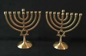 Handcrafted Brass Menorah Candle Holder Jewish Hanukkah <b>Lamp</b> Decorative Candle Stand Home Festive Decor - Product Image 2