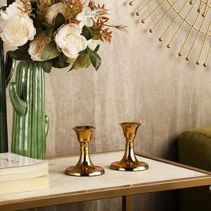 Rely + 2 Mini vàng xi lanh hình bàn ăn Trung tâm trang trí nhà côn nến chủ sở hữu đèn lồng khác nến lọ - Product Image 1