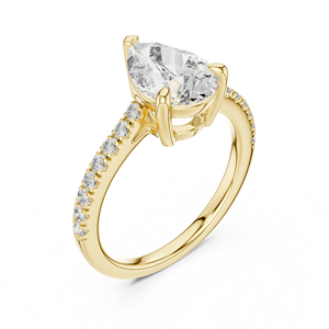 Bague en or blanc 14 carats pour femme, pour occasions spéciales, avec diamant de 2,29 carats de taille poire, diamant de laboratoire certifié IGI, style classique, plaqué or - Product Image 6