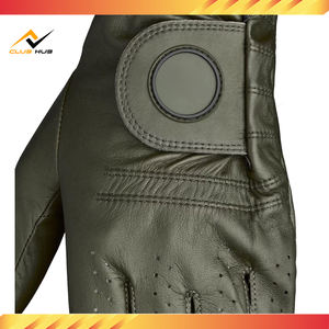 Venta al por mayor de guantes de golf de piel de oveja transpirables de alta calidad de diseño personalizado y logotipo de dedos completos de cuero desgaste OEM empaquetado - Product Image 4