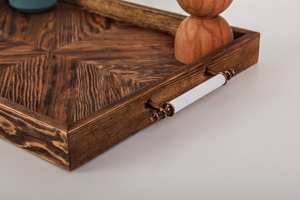 Plateau de service rectangulaire en bois de style pour restaurant et maison Plateau décoratif pour taille personnalisée Prix bon marché avec vente - Product Image 2