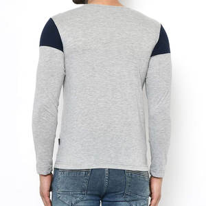 Sérigraphie Double couche à manches longues lavage à l'acide t-shirts à manches longues hommes Double couche à manches longues t-shirt pour hommes - Product Image 4