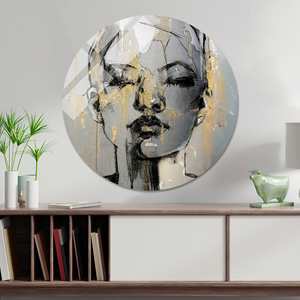 Lienzo Impreso con Retrato Abstracto - Decoración Moderna para el Hogar, Arte de Pared, Círculo de Vidrio - Product Image 1