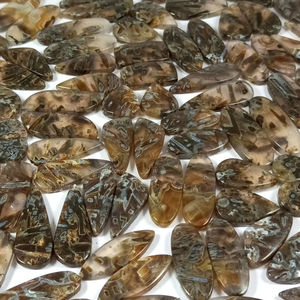 พลอยอะเกตคู่อัญมณีหลวมทรงหลังเบี้ยแท่งธรรมชาติอัญมณีกึ่งมีค่า - Product Image 1