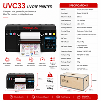 Nueva Impresora UV DTF de 13 Pulgadas A3 XP600 de Doble Cabezal, Máquina para Pegatinas con Relieve Dorado Personalizadas, Barniz 3D, Alta Eficiencia, Semiautomática