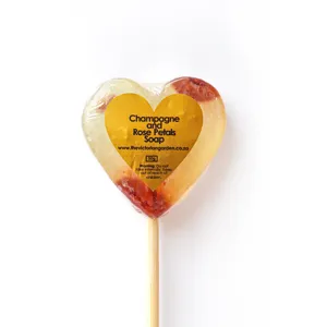Champagne & Rose Petal Heart Lollipop <b>Soap</b> 50g - Product Image 1