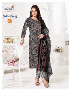 Premium Cotton Print Indian & Pakistani Party Wear Collection Bordado Trabajo Kurti Pant Dupatta Tarifa al por mayor - Product Image 6