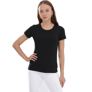 Venta al por mayor de impresión personalizada en blanco liso 100% algodón camiseta para Mujer Deporte gimnasio correr secado rápido camiseta Unisex para mujer - Product Image 1