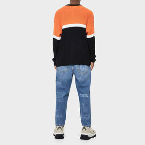 TRADE MFG Venta al por mayor Oem 100% algodón para hombre Pantalones de mezclilla de corte suelto Moda Láser Imprimir Jeans rectos Cintura media Tallas grandes Moda - Product Image 4