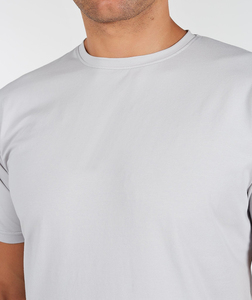 T-shirt basique pour homme de haute qualité, 100% coton, manches courtes, couleur unie, coupe ajustée, logo imprimé sur le devant, t-shirt de base pour le fitness, jersey - Product Image 4