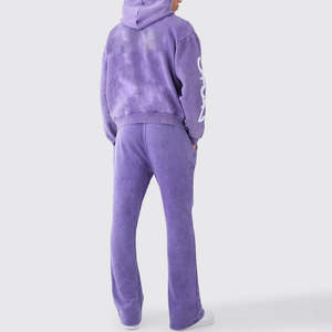 Ensemble de survêtement en molleton de coton pour homme, sweat à capuche, pantalon de jogging et pantalon cargo, poids lourd, surdimensionné - Product Image 2