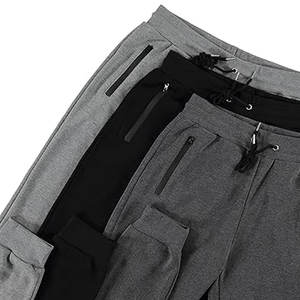 กางเกงวิ่งออกกำลังกายและเลานจ์พร้อมกระเป๋าซิปและเอวรูด3แพ็กสำหรับผู้ชาย - Product Image 3