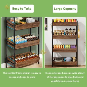 KItchen Vegetable and Fruits Storage Racks Manufacturer Of Wood and Metal Iron Home Indoor Kitchen Decor Spices Racks & <b>Shelving</b> - Product Image 5
