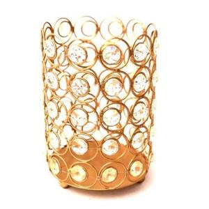 Support votif de table en métal nouvellement personnalisé support de table en cristal fini couleur or pour le bureau à domicile et la décoration de mariage - Product Image 1