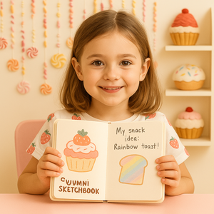 LABON Yummy Sketchbook A5 diario creativo per bambini con carino Design di orso e <span class=keywords><strong>ciambella</strong></span> per disegnare scarabocchi e colorare divertimento - Product Image 4