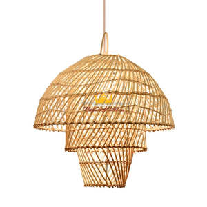 King Craft Viet Design traditionnel rotin abat-jour Transparent bambou pendentif lumière lustre pour la décoration intérieure en gros - Product Image 1