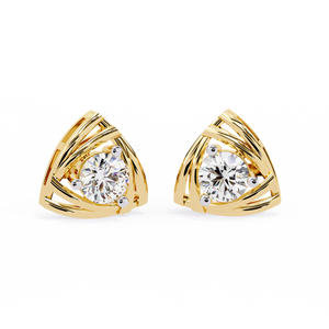 Boucles d'oreilles en or brillant 18 carats avec diamant de laboratoire, boucles d'oreilles de qualité supérieure - Product Image 1