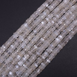Natural White Moonstone Faceted <b>Heishi</b> Tyre Shape Loose Gemstone <b>Beads</b> 6-7mm Flat Wheel <b>Beads</b> for Jewelry Making by Manufacturer - Product Image 6