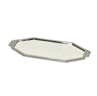 Plateau rectangulaire décoratif en métal miroir pour l'organisation de la vaisselle de cuisine à domicile, présentoir à parfums, finition élégante et réfléchissante