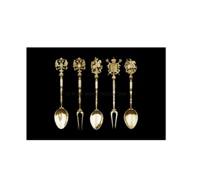 ชุดช้อนส้อมทำจากโลหะสแตนเลสคุณภาพดีสำหรับการรับประทานอาหารของครอบครัวและปาร์ตี้รูปทรงเพรียวบางพร้อมมือจับที่หรูหรา - Product Image 5