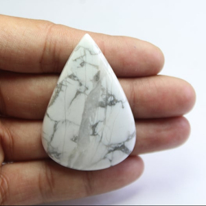 Top qualité 100% naturel poire forme Howlite lâche véritable fabrication de bijoux guérison pierres précieuses Cabochons au prix de gros en vrac OEM - Product Image 1