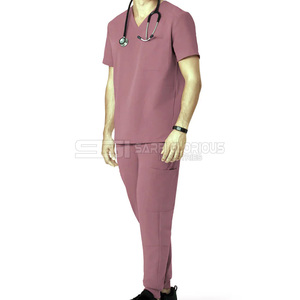 Uniforme Médico para Hombre de Buena Calidad, Totalmente Personalizable, Conjuntos de Uniformes Médicos, Cuello Alto, Manga Corta, Uniforme Médico de Alta Calidad - Product Image 4