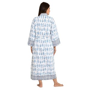 Kantha-<b>Stitch</b> 100% Cotton Reversible Long Kimono for Women Handmade Knitwear Soft Woven Unisex <b>Gift</b> for Spring - Product Image 5