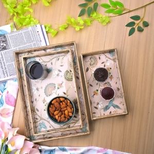 Ensemble de 3 plateaux de service en bois de luxe avec colibris, vaisselle décorative, vente en gros au meilleur prix - Product Image 6