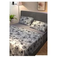 Ensemble de housse de couette 3 pièces en coton avec drap-housse 6 pièces ensemble de coussins de couette à motif floral géométrique 220x220 cm