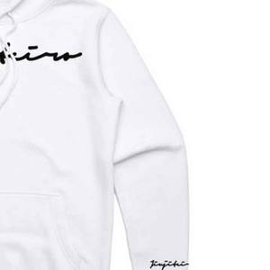 Sudadera con capucha Core Signature blanca para hombre, mezcla de algodón y poliéster pesado, ajuste regular, aislada y cómoda para uso diario - Product Image 3