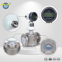 Débitmètre à racloir antidéflagrant pour liquides haute viscosité, à déplacement positif, type à brides ATEX avec écran LCD pour huile combustible