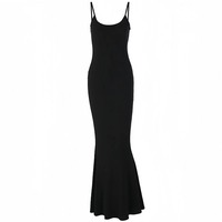 Femmes décontracté salon Slip longue robe Sexy sans manches dos nu moulante Maxi robes été mince élégant Sexy tenues dames