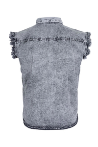 Chaleco Retro de Algodón para Hombre, Ropa sin Mangas para Discoteca, Chaqueta Inspirada en Denim Estilo Biker, Ropa de Calle Informal de Verano - Product Image 3