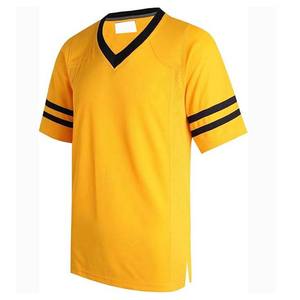 Camiseta de fútbol americano personalizada con cuello en V, uniformes transpirables de talla grande de alta calidad para adultos, Camisetas estampadas por sublimación bordadas - Product Image 6