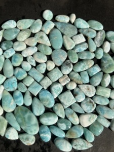 100% cabujón Larimar Natural Larimar piedra preciosa mezcla forma Larimar cabujón para fabricación de joyas cabujón de suministro a granel, - Product Image 4