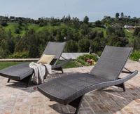 Chaise longue de plage en osier d'extérieur, vente chaude, salon de jardin en rotin, transat de soleil, mobilier de piscine, chaise longue de resort