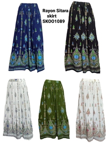 Jupe longue en rayonne pour femmes, vêtements élégants, taille haute, dentelle plissée, garniture, nouvelle collection, vente en gros - Product Image 5