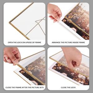 Brass Antique Photo <b>Frame</b> / Recycled Glass & Brass Portrait Photo <b>Frames</b> With Stand <b>A4</b> / 21 x 29.7 cm - Product Image 3