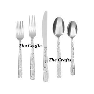 Design avantageux Ensemble de couverts cuillère et fourchette en acier inoxydable Ensemble de couverts avec poignées en bois à vendre - Product Image 4