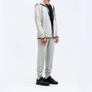 Ensemble de 2 vêtements de sport unisexe gris clair avec détails sur panneau Survêtements sur mesure pour hommes - Product Image 5