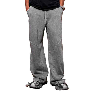 Pantalones Vaqueros Negros Holgados, Pantalones Vaqueros Vintage con Lavado Ácido y Bolsillos Casuales, en Oferta con Logotipo Personalizado - Product Image 3